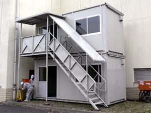 軽量鉄骨の構造計算なら八王子の一級建築士事務所 ウエストホームズ 写真番号 R9044 江東区 仮設事務所用ユニットハウスレンタル 8坪